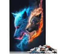 1000 Pieces Galactic Art Wolf Puzzle Jigsaw, Difficulty Puzzle Jigsaw Educational Game Toy Family Decoration 1000pcs (75x50cm)