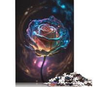 1000 Pieces Galactic Bloom Rose Wood Puzzles Wooden Puzzles for Adults& Teenagers Age 12 Years Up 1000pcs (75x50cm)