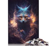 1000 Pieces Galactic Fox Kitsune Jigsaw Puzzles for Adults Puzzles Wooden Puzzles Jigsaw Puzzles for Adults Educational Game Challenge Toy 1000pcs (75x50cm)