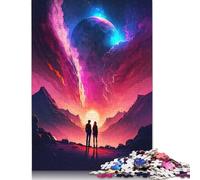 1000 Pieces Galactic Love Couple Jigsaw Puzzle Difficulty Puzzle Education Games Toys (38x26cm)