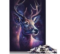 1000 Pieces Galaxy Animal Deer Jigsaw Puzzles Adults Difficulty Puzzles Strengthen Relationships between Family Members 1000pcs (75x50cm)