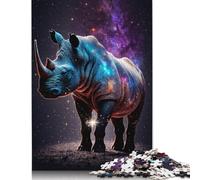 1000 Pieces Galaxy Animal Rhino Puzzles Jigsaw Difficulty Puzzle Jigsaw Educational Games Toy 1000pcs (75x50cm)