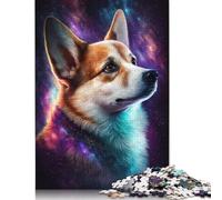 1000 Pieces Galaxy Art Corgi Puzzles Jigsaw Difficulty Puzzle Jigsaw Educational Games Toy 1000pcs (75x50cm)
