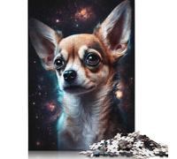 1000 Pieces Galaxy Colourful Chihuahua Puzzle Jigsaw, Difficulty Puzzle Jigsaw Educational Game Toy Family Decoration 1000pcs (75x50cm)