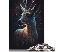 1000 Pieces Galaxy Deer Jigsaw Puzzles Difficulty Jigsaw Puzzles Education Games Toys 1000pcs (75x50cm)