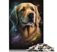 1000 Pieces Galaxy Space Golden Retriever Jigsaw Puzzles Difficulty Jigsaw Puzzles Education Games Toys 1000pcs (75x50cm)