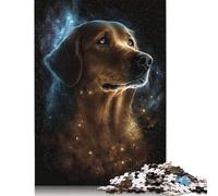 1000 Pieces Galaxy Space Golden Retriever Puzzle Jigsaw, Difficulty Puzzle Jigsaw Educational Game Toy Family Decoration 1000pcs (75x50cm)