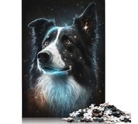 1000 Pieces Galaxy Star Border Collie Puzzle Jigsaw Adults Jigsaw Difficulty Jigsaw Educational Game Toy Family Decoration 1000pcs (75x50cm)