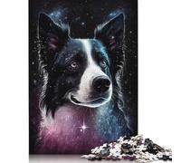 1000 Pieces Galaxy Star Border Collie Puzzle Jigsaw, Difficulty Puzzle Jigsaw Educational Game Toy Family Decoration 1000pcs (75x50cm)