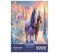 1000 Pieces Gallop Red Horse Jigsaw Puzzles Great Gift Beautiful Decoration A Galloping Horse in The Snow Puzzle Educational Games for Men And Women 70x50cm/1000pcs