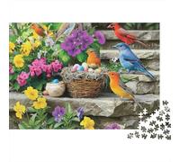 1000 Pieces Garden Birds Puzzle for Adults paper Jigsaw Nature Brain Training Home Décor Stress Relief 52x38cm/1000pcs