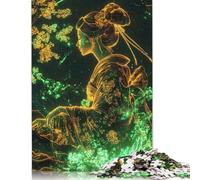 1000 Pieces Geisha Bloom Neon Japanese Cherry Blossom Jigsaw Square Puzzle for Adults Paper Puzzles Unique Challenge Games 38x26cm/1000pcs