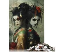 1000 Pieces Geisha Ghosts Horror Japanese Cherry Blossom Square Jigsaw Puzzles for Adults And Wooden Puzzles 1000pcs (75x50cm)