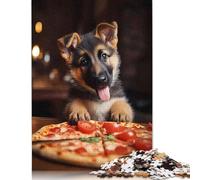 1000 Pieces German Shepherd Dog Coffee Jigsaw Puzzle, Creative Rectangular Paper Jigsaw Puzzles for Adults, Large Puzzles for Family Educational Game 1000pcs (75x50cm)