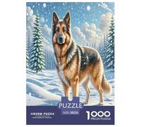 1000 Pieces German Shepherd Dog Jigsaw Puzzles for Adults Educational Games Jigsaw Puzzle Home Decoration for The Whole for Women, Gifts for Men 38x26cm/1000pcs