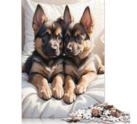 1000 Pieces German Shepherd Pup Poster Jigsaw Puzzles Wooden Puzzle for Adults And Teenager Educational Game for Adult Teenagers 1000pcs (75x50cm)