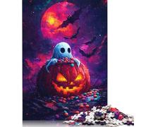 1000 Pieces Ghost in Pumpkin Jigsaw Puzzles for Adults Wooden Puzzles for Adults Puzzles Learning Educational Toys 1000pcs (75x50cm)