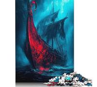 1000 Pieces Ghost Ship in Stormy Sea Square Jigsaw Puzzles for Adults And Wooden Puzzles 1000pcs (75x50cm)
