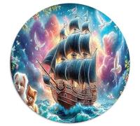1000 Pieces Ghost Ship Jigsaw Puzzle Fun Details Beautiful Decoration A Paired Dog Puzzle Challenging Games for Adults & Kids Age 12 Years Up 1000pcs (67.5x67.5cm)