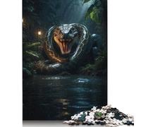 1000 Pieces 'Giant Emerald Green Snake Jigsaw Puzzles for Adults Wooden Puzzles for Adults Puzzles Learning Educational Toys 1000pcs (75x50cm)