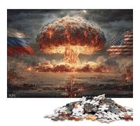 1000 Pieces Global Catastrophe Flags Amidst The Blast for Adults Difficult Jigsaw Wooden Puzzle for Adults Christmas Eve Gifts 1000pcs (75x50cm)