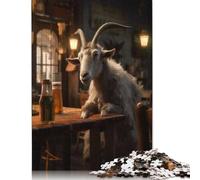 1000 Pieces Goat Drinking Beer Bar Jigsaw Puzzles for Adults Puzzle Adult Jigsaw Puzzle Puzzles for Adults Teens 1000pcs (75x50cm)