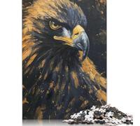 1000 Pieces Gold Black Eagle Painting Jigsaw Puzzles for Adults Wooden Puzzles for Adults Puzzles Learning Educational Toys 1000pcs (75x50cm)
