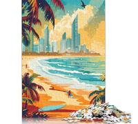 1000 Pieces Gold Coast Paradise Jigsaw Puzzle Wooden Puzzles for Adults & Teenager for Adults& Teens Age 12 Years Up 1000pcs (75x50cm)