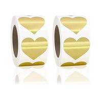 1000 Pieces Gold Heart Stickers for Decorative Stickers Self-Adhesive 25 mm Heart Sticky Lables for Crafts Gift Bag Envelop Present Boxs Scrapbooking
