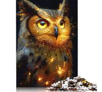 1000 Pieces Golden Owl with Sparks Animal Puzzle Jigsaw Difficulty Puzzle Jigsaw Educational Game Toy 1000pcs (75x50cm)