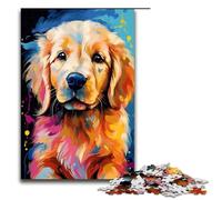 1000 Pieces Golden Retriever Baby Is Surrounded by SplattersLots Puzzle Game Jigsaw for Adults Suitable for Couples for And Teenager Age 14 Years Up 75x50cm