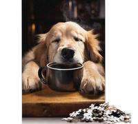 1000 Pieces Golden Retriever Coffee Jigsaw Puzzles for Adults Jigsaw Puzzle for Family Time Brain Challenge 1000pcs (75x50cm)