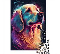 1000 Pieces Golden Retriever Colors Jigsaw Puzzles for Adults Wooden Puzzles for Adults Teenager Man Woman Gift 1000pcs (75x50cm)