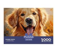 1000 Pieces Golden Retriever Jigsaw Puzzle Golden Retriever Challenge High Difficulty for Adults Home Decorations Educational Games Age 12+ for Adults 52x38cm/1000pcs
