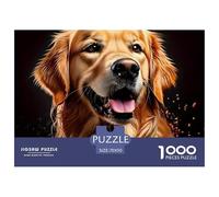 1000 Pieces Golden Retriever Jigsaw Puzzle Golden Retriever Fun, Challenging for Adults Home Decorations Educational Games Age 12+ for Adults 70x50cm/1000pcs