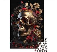 1000 Pieces Golden Skull Jigsaw Puzzles for Adults Paper Puzzle Educational Game for Adult Teenagers 1000pcs (38x26cm)