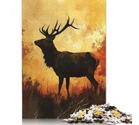 1000 Pieces Graceful Deer Portrait Jigsaw Puzzles for Adults Wooden Puzzle Educational Game for Adult Teenagers 1000pcs (75x50cm)