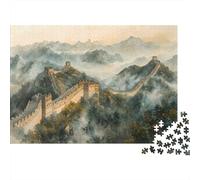 1000 Pieces Great Wall Landmark Jigsaw for Adults Paper Brain Challenge Educational China Scenery Puzzle Social Home Decor 70x50cm/1000pcs