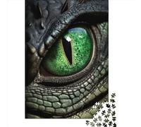 1000 Pieces Green Dragon Eye Jigsaw Puzzles for Adults Wooden Puzzles for Adults Teenager Man Woman Gift 1000pcs (75x50cm)