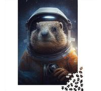 1000 Pieces Groundhog Marmot Astronaut Jigsaw Puzzles for Adults Paper Puzzles for Adults Teenager Man Woman Gift 1000pcs (38x26cm)