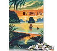1000 Pieces Ha Long Bay Sunset Jigsaw Puzzles for Adults Paper Puzzles for Adults & Teenager Family Activity Jigsaw Puzzles 38x26cm/1000pcs