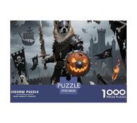 1000 Pieces Halloween- Akita Jigsaw Puzzle Adults Teens Fun Relaxation Activity Pet Dog Precision Fit Gift Box 38x26cm/1000pcs