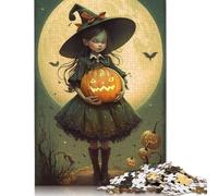 1000 Pieces Halloween Cartoon Girl for Adults Difficult Jigsaw Puzzles for Adults Family Fun Jigsaws Puzzles 1000pcs (75x50cm)