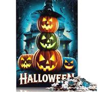 1000 Pieces Halloween Jack-o-Lanterns Jigsaw Puzzles for Adults Wood Puzzle Jigsaws Puzzling for Gift 1000pcs (75x50cm)