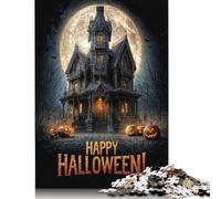 1000 Pieces Happy Halloween Haunted House Jigsaw Puzzles for Adults Paper Puzzles for Adults Teenager Man Woman Gift 1000pcs (38x26cm)