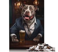 1000 Pieces Happy XL Bully in The Pub Jigsaw Puzzles Wooden Puzzle Adult Jigsaw Puzzle Educational Game for Adult Teenagers 1000pcs (75x50cm)