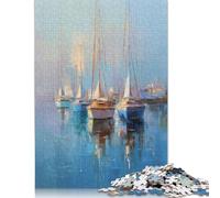 1000 Pieces Harbor Serenity Sailing Boats at Rest Square Jigsaw Puzzles for Adults And Wooden Puzzles 1000pcs (75x50cm)