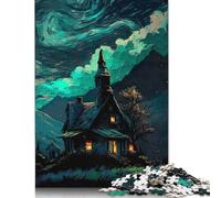 1000 Pieces Haunted Wizard House Puzzle Jigsaw Adults Jigsaw Difficulty Jigsaw Educational Game Toy Family Decoration 1000pcs (75x50cm)