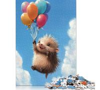 1000 Pieces Hedgehog Balloon Flight Jigsaw Puzzles for Adults Paper Puzzle Educational Game for Adult Teenagers 1000pcs (38x26cm)