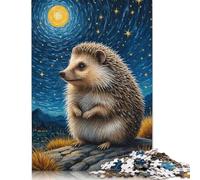 1000 Pieces Hedgehog Starry Night Jigsaw Puzzles Difficulty Jigsaw Puzzles Education Games Toys 1000pcs (75x50cm)
